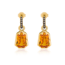 Special-Cut Citrine & Diamond Earrings