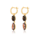 Pink Sapphire & Smoky Quartz Earrings