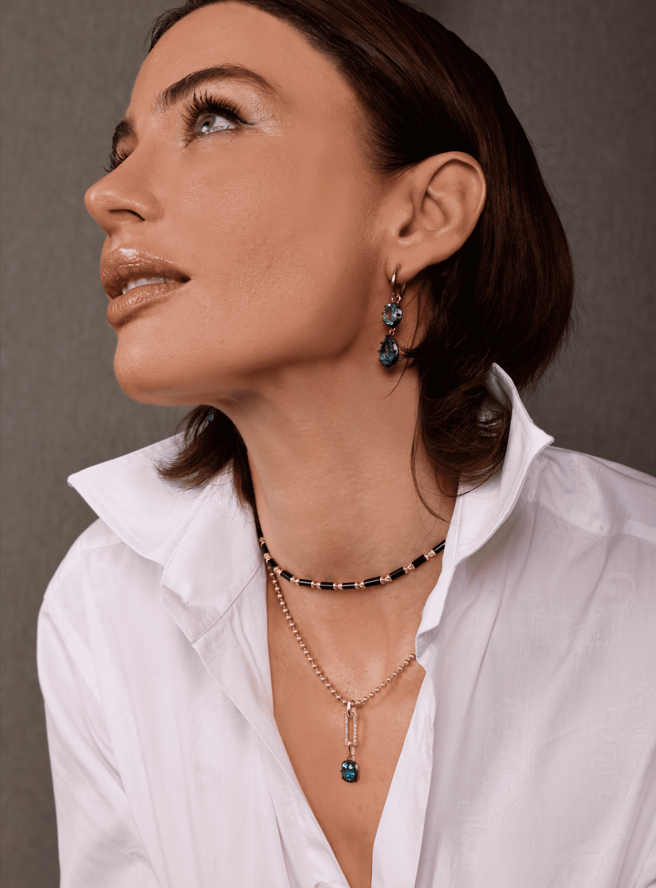 Paraiba In-Frame Necklace with Pavé Diamonds