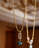 Paraiba In-Frame Necklace with Pavé Diamonds
