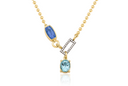 Sky Topaz In-Frame Necklace with Pavé Diamonds