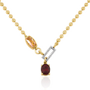 Garnet & Morganite In-Frame Necklace with Pavé Diamonds