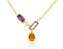 Citrine & Amethyst In-Frame Necklace with Pavé Diamonds