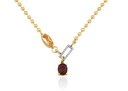 Garnet & Morganite In-Frame Necklace with Pavé Diamonds