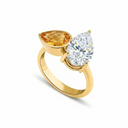 Moissanite & Citrine Ring