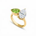 Moissanite & Peridot Ring