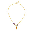 Citrine & Amethyst In-Frame Necklace with Pavé Diamonds