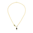 Smoky Quartz & Emerald In-Frame Necklace with Pavé Diamonds