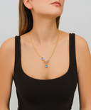 Sky Topaz In-Frame Necklace with Pavé Diamonds