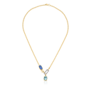 Sky Topaz In-Frame Necklace with Pavé Diamonds