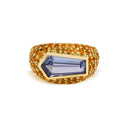 Special-Cut Aquamarine & Citrine Pavé Ring