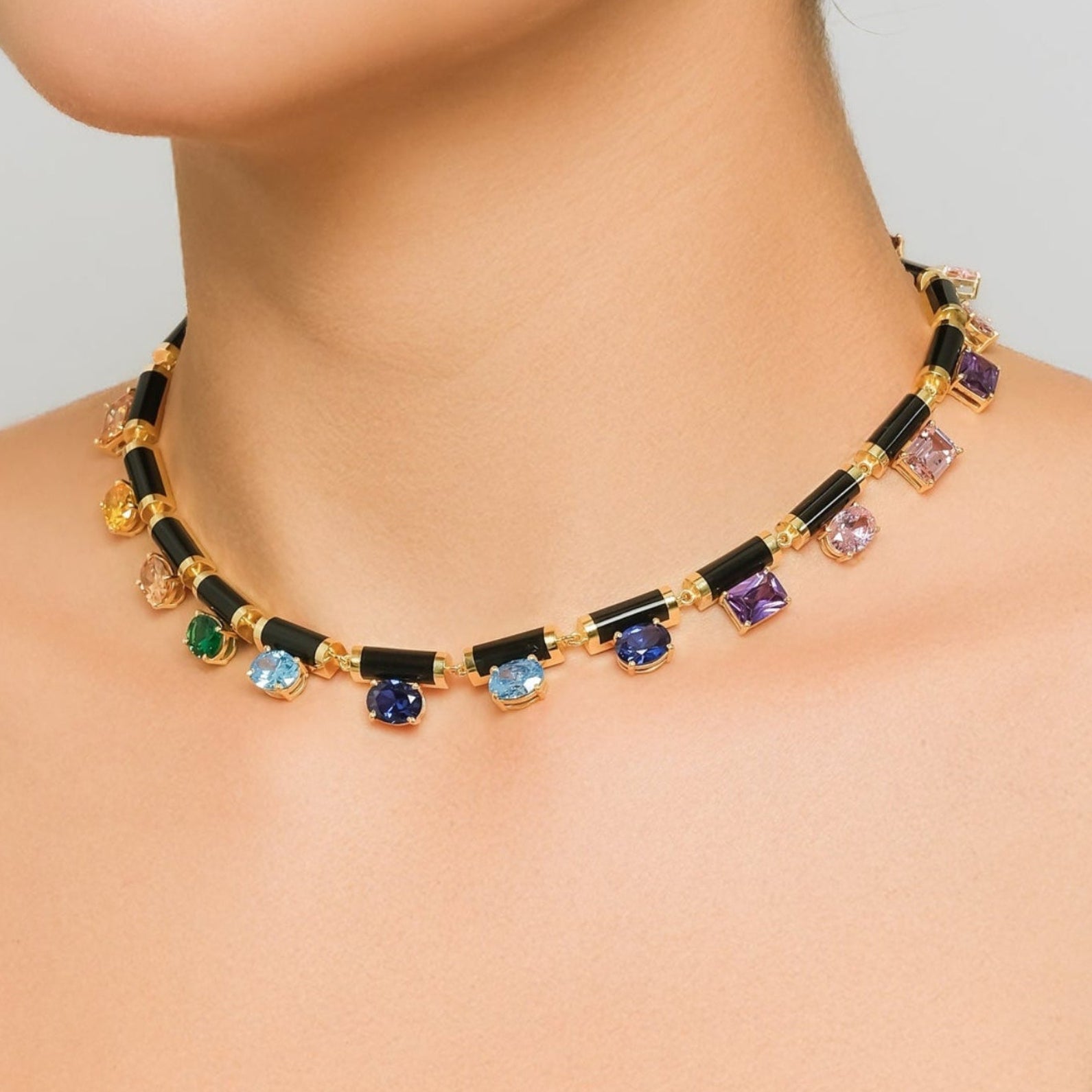 Chroma Réserve Necklace with Multicolor Gemstones
