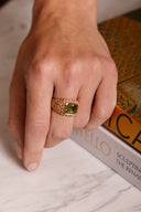 Peridot & Citrine Pavé Ring