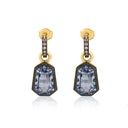 Special-Cut Blue Topaz & Diamond Earrings
