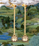 Green Amethyst & Citrine In Frame Earrings