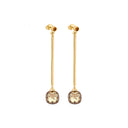 Green Amethyst & Citrine In Frame Earrings