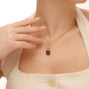 Amethyst In-Frame Necklace with Pavé Diamonds