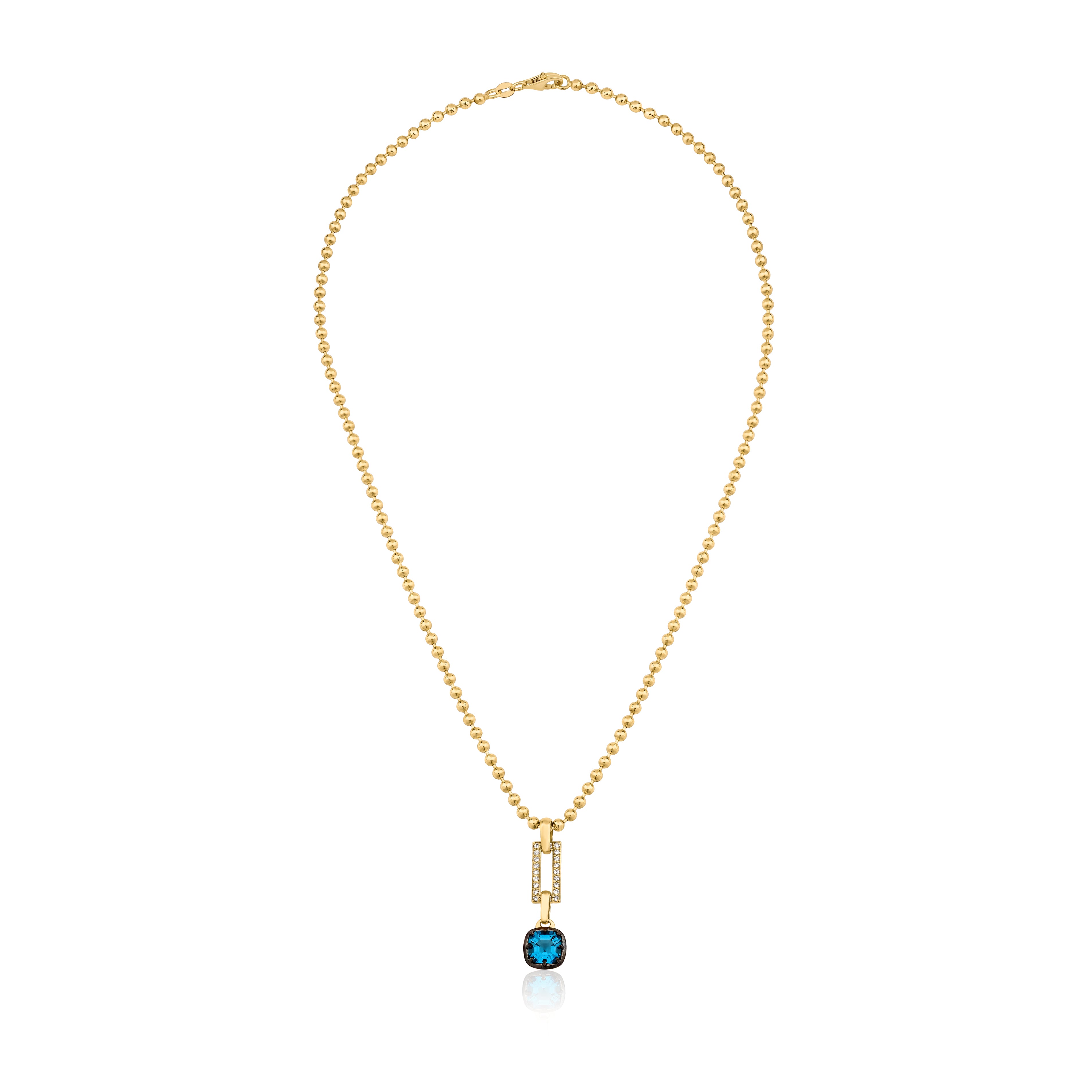 Paraiba In-Frame Necklace with Pavé Diamonds
