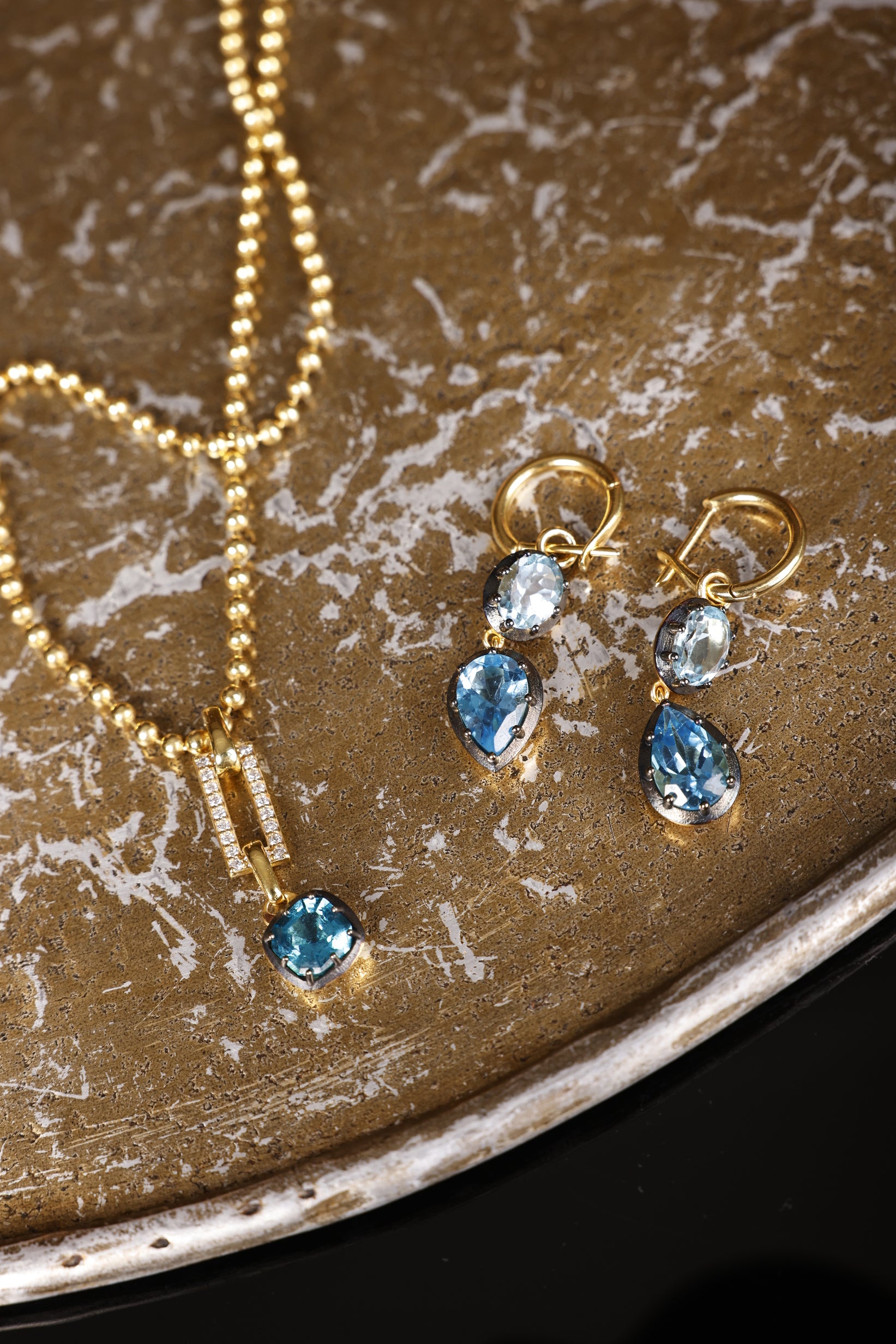 Swiss Topaz & Sky Topaz Earrings