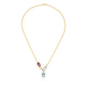 Sky Topaz & Amethyst In-Frame Necklace with Pavé Diamonds