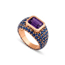 Amethyst & Blue Sapphire Pavé Ring